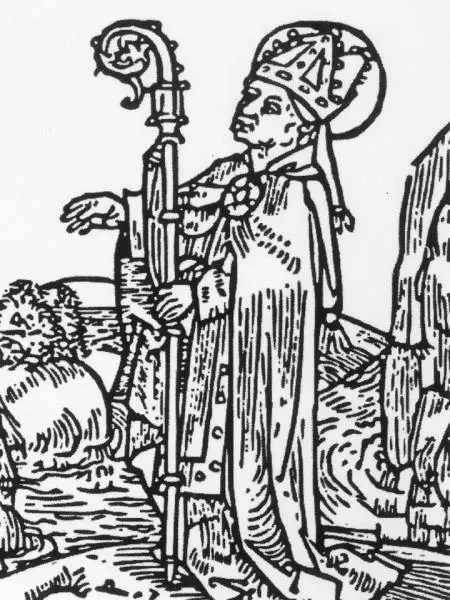 Een houtsnede van Willehad in een Nederduits boek over heiligen dat in 1492 in Lübeck verscheen. Willehad is afgebeeld met bisschoppelijke mijter en kromstaf. De laatste twee jaar en vier maanden van zijn leven was Willehad bisschop van Bremen (Röpcke 1982, p. 97).